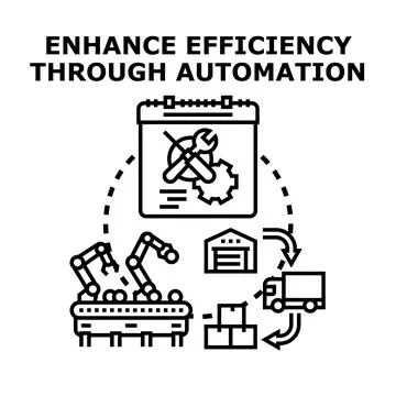 Enhancing efficiency through automation concept in business Stock Illustration