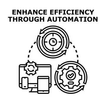 Enhancing efficiency through automation process strategy Stock Illustration