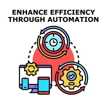 Enhancing efficiency through automation process strategy Stock Illustration