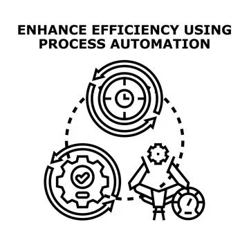 Enhancing efficiency through business process automation concept Stock Illustration