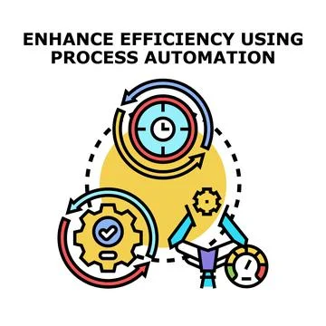 Enhancing efficiency through business process automation concept Stock Illustration