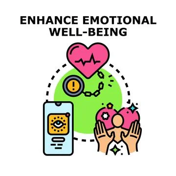 Enhancing emotional well being using digital mental health app Stock Illustration