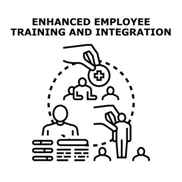 Enhancing employee training and integration for team development Stock Illustration