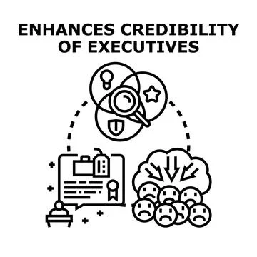 Enhancing executive credibility through professional ethics and trust Stock Illustration