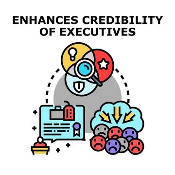 Enhancing executive credibility through professional ethics and trust Stock Illustration