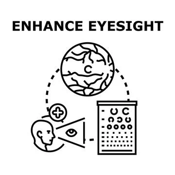 Enhancing human eyesight improving vision health concept Stock Illustration