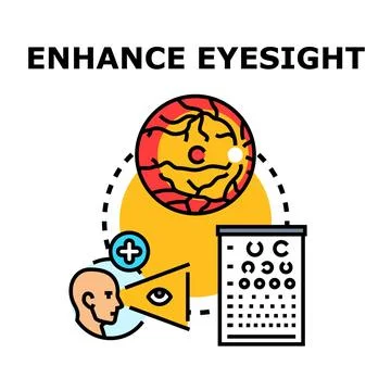 Enhancing human eyesight improving vision health concept Stock Illustration