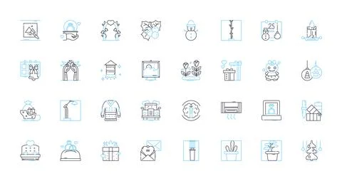 Enhancing linear icons set. Amplify, Boost, Elevate, Augment, Improve, Advance Stock Illustration