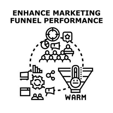 Enhancing marketing funnel performance vector strategy Stock Illustration