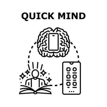 Enhancing mind knowledge with digital information technology Stock Illustration