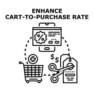 Enhancing online shopping cart conversion rate concept Stock Illustration