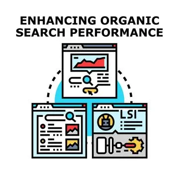 Enhancing organic search engine optimization performance concept Stock Illustration