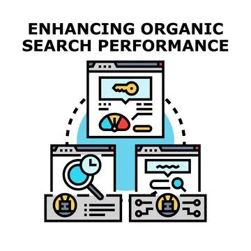 Enhancing organic search performance strategy concept Stock Illustration