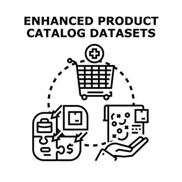 Enhancing product catalog data management with digital information Stock Illustration