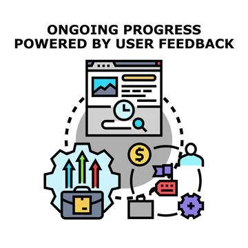 Enhancing product development with user feedback loop Illustrazione stock