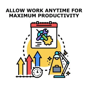 Enhancing productivity with flexible work time management Stock Illustration