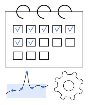 Enhancing Productivity Through Scheduling and Data Analysis in Project Mana.. Stock Illustration