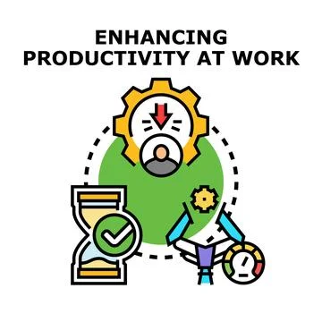 Enhancing productivity at work concept illustration Illustrazione stock