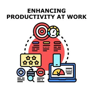 Enhancing productivity at work concept illustration Stock Illustration