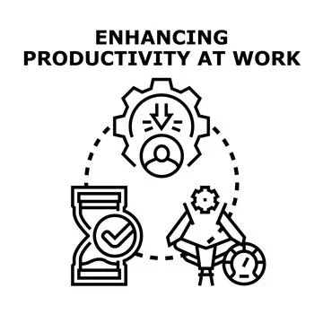 Enhancing productivity at work concept illustration Stock Illustration