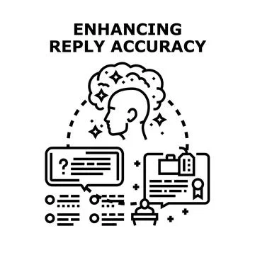 Enhancing reply accuracy for information processing vector art Stockillustratie