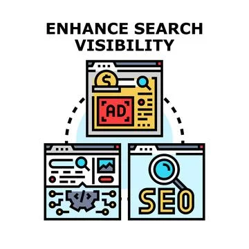Enhancing search visibility concept for digital marketing イラスト素材