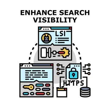 Enhancing search visibility through seo strategy and website optimization Stock Illustration