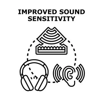 Enhancing sound sensitivity and audio experience concept Stock Illustration