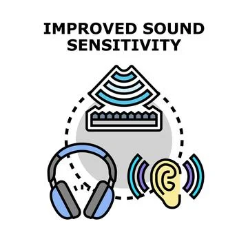 Enhancing sound sensitivity and audio experience concept Stock Illustration