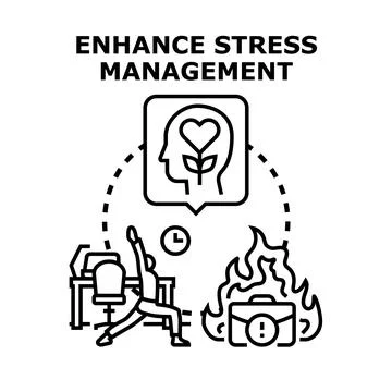 Enhancing stress management practicing work life balance Illustrazione stock