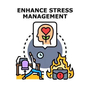 Enhancing stress management practicing work life balance 스톡 일러스트