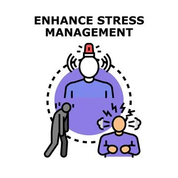 Enhancing stress management reducing burnout and anger Stock Illustration
