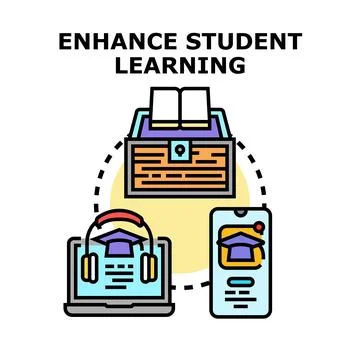 Enhancing student learning through digital education channels Stock Illustration