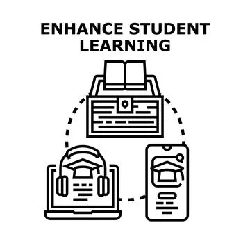 Enhancing student learning through digital education channels Stock Illustration