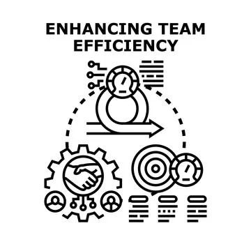 Enhancing team efficiency concept development process Stock Illustration