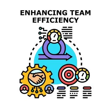 Enhancing team efficiency concept development process Stock Illustration