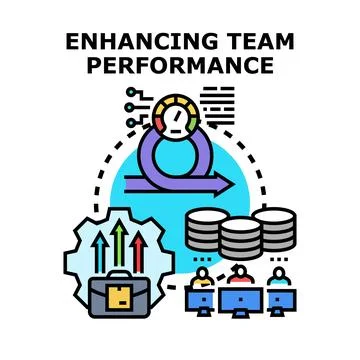 Enhancing team performance achieving business success concept Stock Illustration