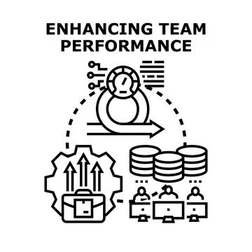 Enhancing team performance achieving business success concept Stock Illustration