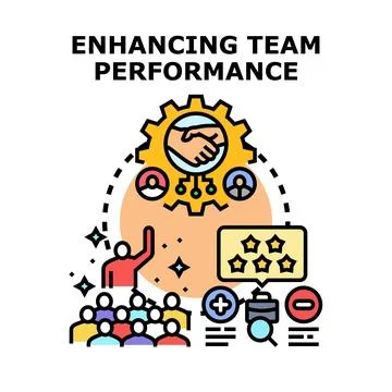 Enhancing team performance through collaboration and improvement Stock Illustration