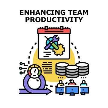 Enhancing team productivity with agile development process Stock Illustration