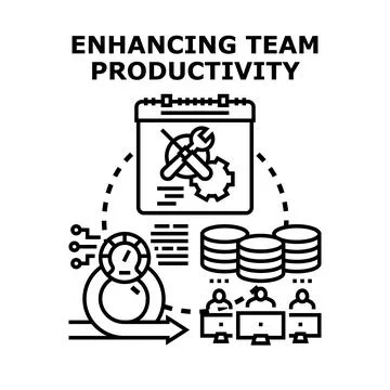 Enhancing team productivity with agile development process Stock Illustration