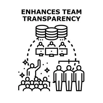 Enhancing teamwork transparency concept, open communication in business Stock Illustration