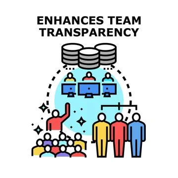 Enhancing teamwork transparency concept, open communication in business Stock Illustration