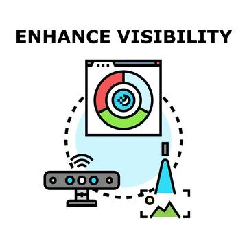 Enhancing visibility concept for data and augmented reality Stock Illustration