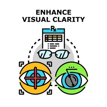 Enhancing visual clarity for better eyeglass prescription Stock Illustration
