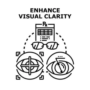 Enhancing visual clarity for better eyeglass prescription Stock Illustration