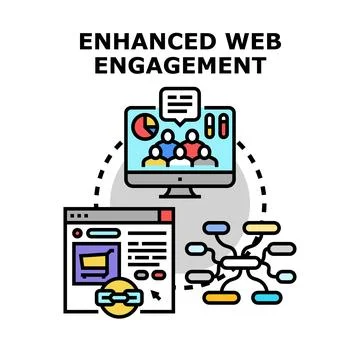 Enhancing web engagement through digital marketing strategy Stock Illustration