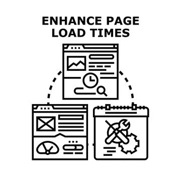 Enhancing web page load times concept illustration イラスト素材