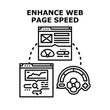 Enhancing web page speed optimization and development concept イラスト素材