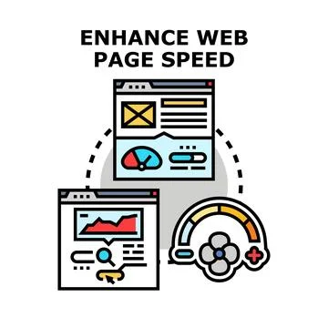 Enhancing web page speed optimization and development concept Stock Illustration